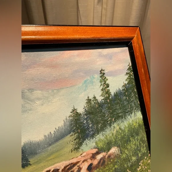 Mountain River Landscape Scene Artwork Framed Artist Signed Wanda Bunch '08 - Picture 5 of 16